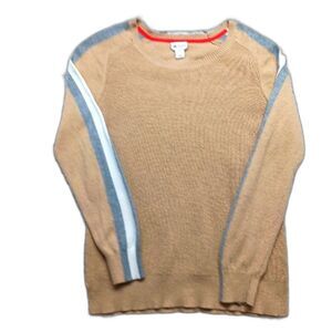 Stylus Women's Large Lightweight Cotton/ Nylon/Wool Tan/ Gray Sweater.